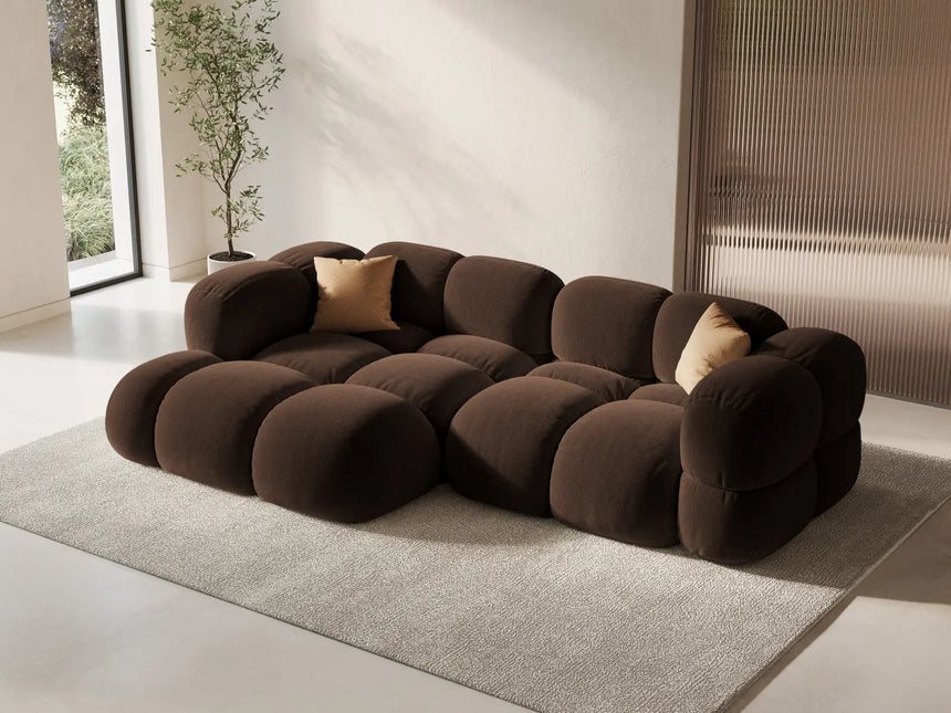 Loretto 3-Sitzer Ecksofa, Linke Seite, aus Samt in Schokolade (Vogue 6), 250x147x68 cm von Cosmopolitan Design – Bild 2