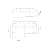 Loretto 3-Sitzer Ecksofa, Linke Seite, aus Samt in Schokolade (Vogue 6), 250x147x68 cm von Cosmopolitan Design – Bild 3