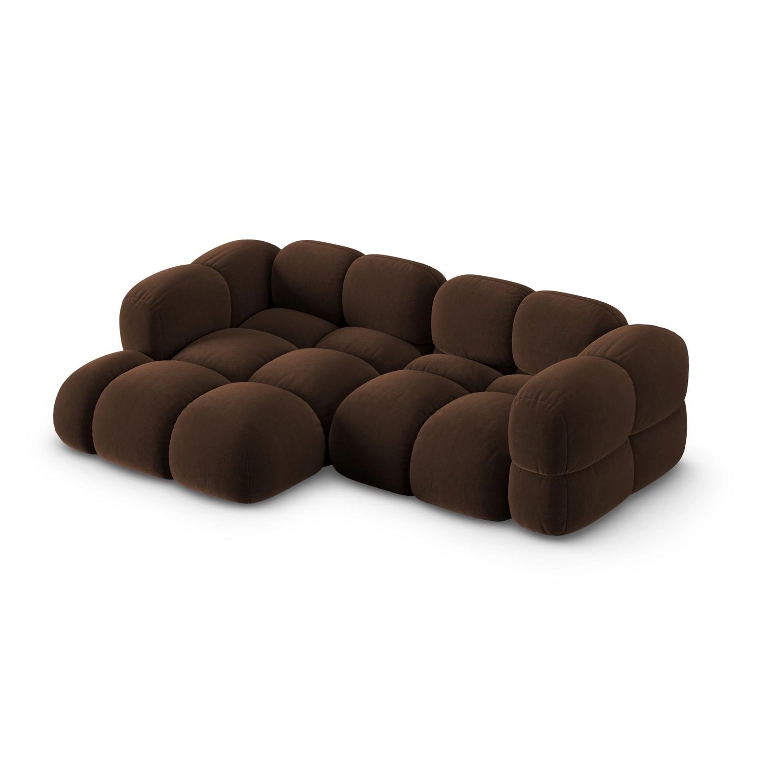 Loretto 3-Sitzer Ecksofa, Linke Seite, aus Samt in Schokolade (Vogue 6), 250x147x68 cm von Cosmopolitan Design – Bild 4