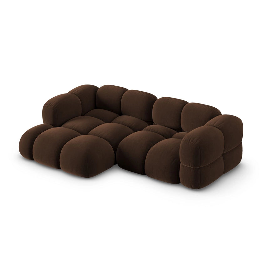 Loretto 3-Sitzer Ecksofa, Linke Seite, aus Samt in Schokolade (Vogue 6), 250x147x68 cm von Cosmopolitan Design – Bild 4