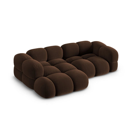 Loretto 3-Sitzer Ecksofa, Linke Seite, aus Samt in Schokolade (Vogue 6), 250x147x68 cm von Cosmopolitan Design – Bild 5