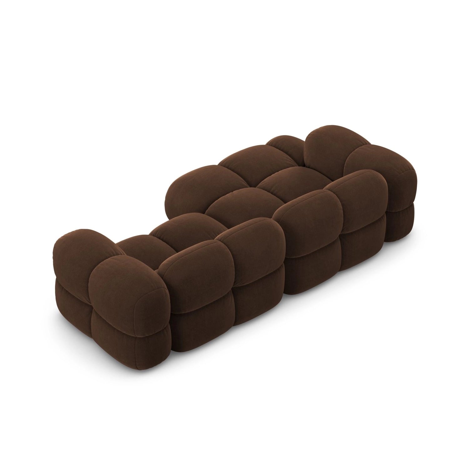 Loretto 3-Sitzer Ecksofa, Linke Seite, aus Samt in Schokolade (Vogue 6), 250x147x68 cm von Cosmopolitan Design – Bild 6