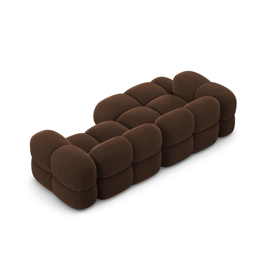Loretto 3-Sitzer Ecksofa, Linke Seite, aus Samt in Schokolade (Vogue 6), 250x147x68 cm von Cosmopolitan Design – Bild 6