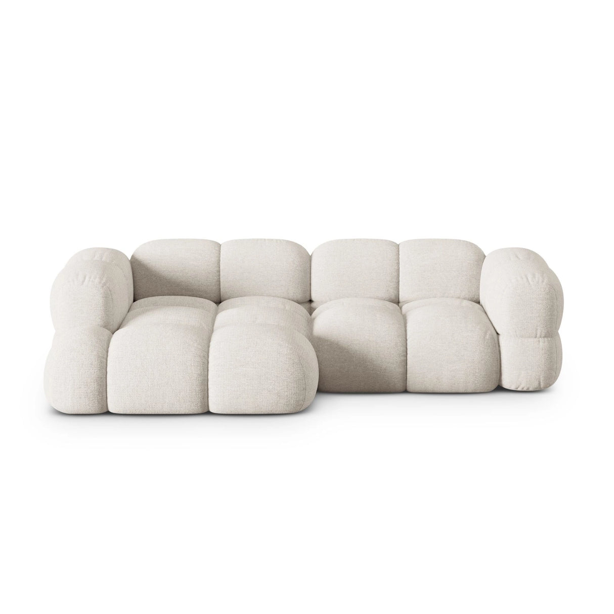 Loretto 3-Sitzer Ecksofa, Linke Seite, aus Strukturierter Stoff in Beige (Sorella 03), 250x147x68 cm von Cosmopolitan Design – Bild 1