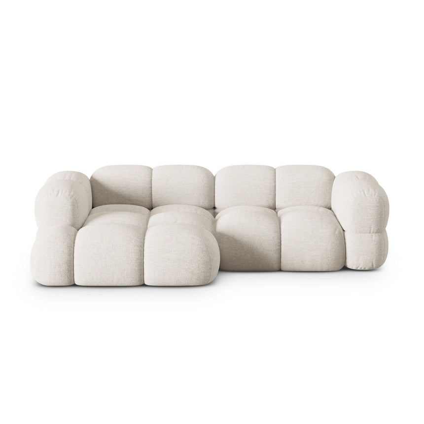 Loretto 3-Sitzer Ecksofa, Linke Seite, aus Strukturierter Stoff in Beige (Sorella 03), 250x147x68 cm von Cosmopolitan Design – Bild 1