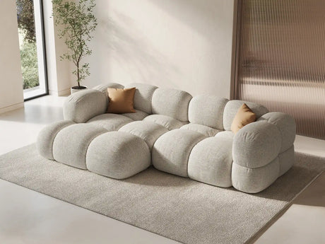 Loretto 3-Sitzer Ecksofa, Linke Seite, aus Strukturierter Stoff in Beige (Sorella 03), 250x147x68 cm von Cosmopolitan Design – Bild 2
