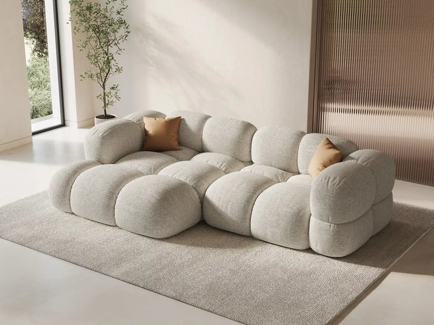 Loretto 3-Sitzer Ecksofa, Linke Seite, aus Strukturierter Stoff in Beige (Sorella 03), 250x147x68 cm von Cosmopolitan Design – Bild 2
