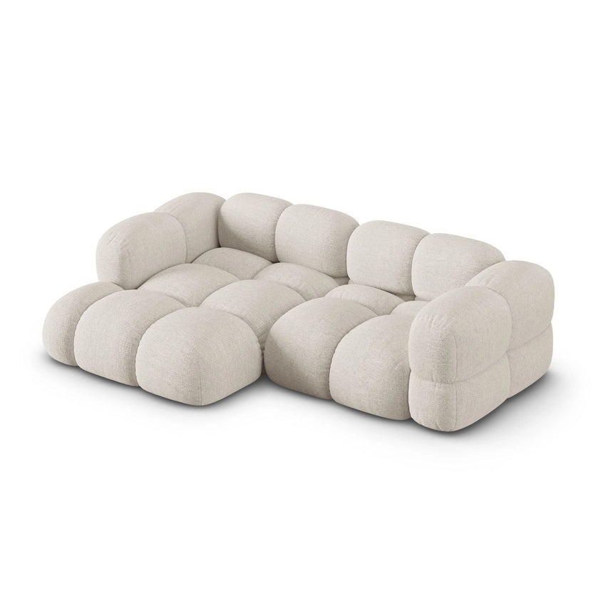 Loretto 3-Sitzer Ecksofa, Linke Seite, aus Strukturierter Stoff in Beige (Sorella 03), 250x147x68 cm von Cosmopolitan Design – Bild 4