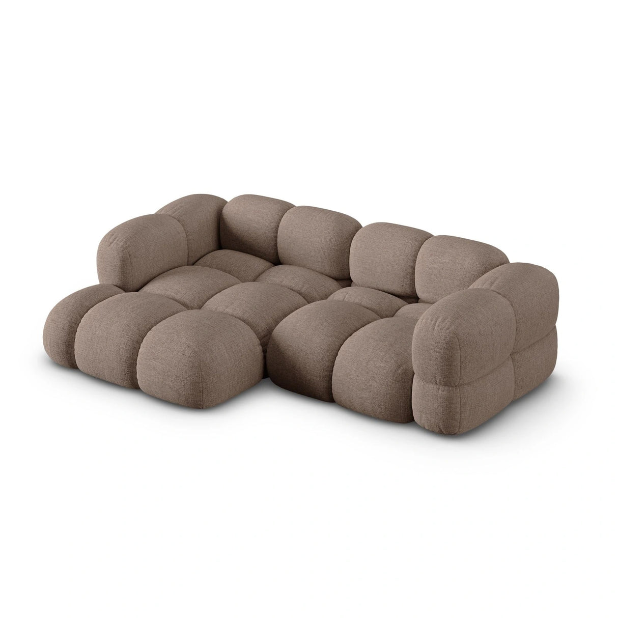Loretto 3-Sitzer Ecksofa, Linke Seite, aus Strukturierter Stoff in Cappuccino (Sorella 21), 250x147x68 cm von Cosmopolitan Design – Bild 4