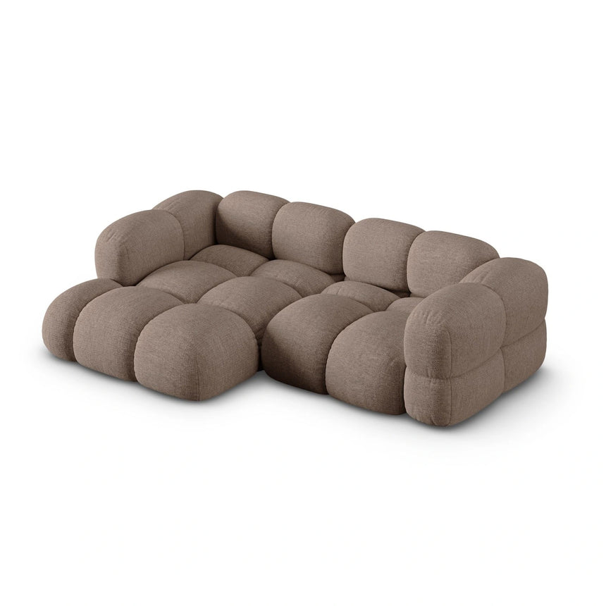 Loretto 3-Sitzer Ecksofa, Linke Seite, aus Strukturierter Stoff in Cappuccino (Sorella 21), 250x147x68 cm von Cosmopolitan Design – Bild 4