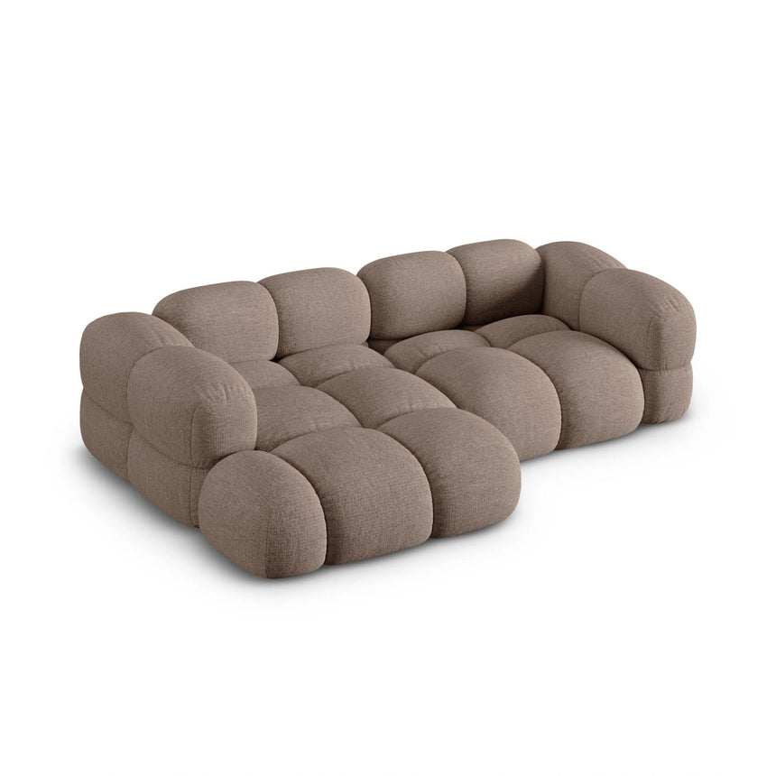 Loretto 3-Sitzer Ecksofa, Linke Seite, aus Strukturierter Stoff in Cappuccino (Sorella 21), 250x147x68 cm von Cosmopolitan Design – Bild 5