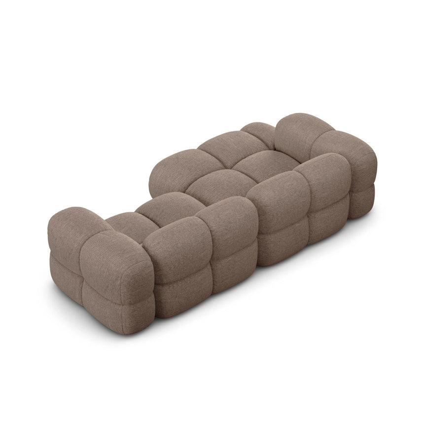 Loretto 3-Sitzer Ecksofa, Linke Seite, aus Strukturierter Stoff in Cappuccino (Sorella 21), 250x147x68 cm von Cosmopolitan Design – Bild 6