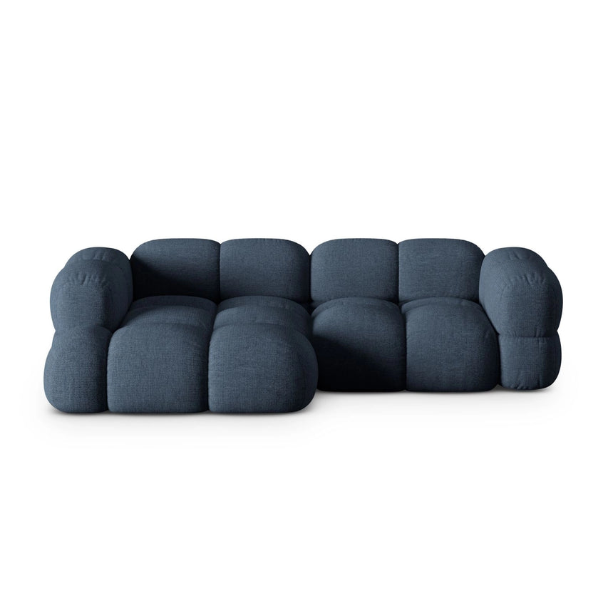 Loretto 3-Sitzer Ecksofa, Linke Seite, aus Strukturierter Stoff in Dunkelblau (Sorella 77), 250x147x68 cm von Cosmopolitan Design – Bild 1