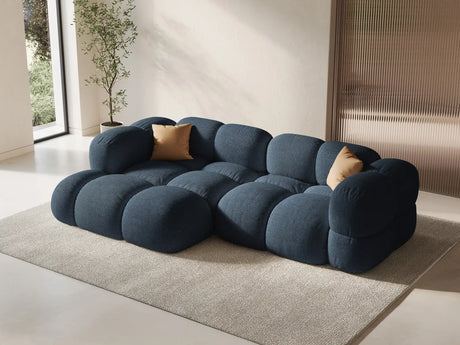 Loretto 3-Sitzer Ecksofa, Linke Seite, aus Strukturierter Stoff in Dunkelblau (Sorella 77), 250x147x68 cm von Cosmopolitan Design – Bild 2