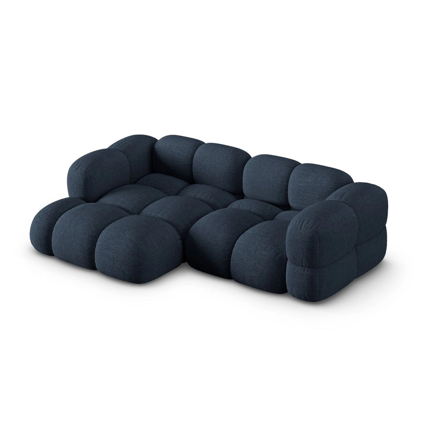 Loretto 3-Sitzer Ecksofa, Linke Seite, aus Strukturierter Stoff in Dunkelblau (Sorella 77), 250x147x68 cm von Cosmopolitan Design – Bild 4