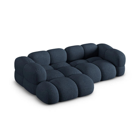 Loretto 3-Sitzer Ecksofa, Linke Seite, aus Strukturierter Stoff in Dunkelblau (Sorella 77), 250x147x68 cm von Cosmopolitan Design – Bild 5