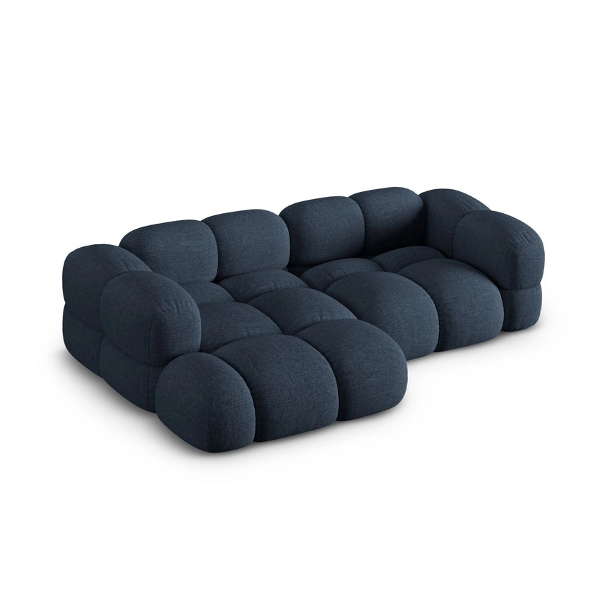 Loretto 3-Sitzer Ecksofa, Linke Seite, aus Strukturierter Stoff in Dunkelblau (Sorella 77), 250x147x68 cm von Cosmopolitan Design – Bild 5