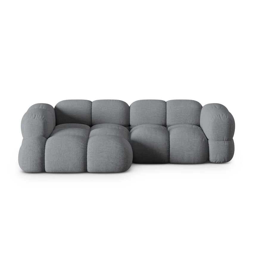Loretto 3-Sitzer Ecksofa, Linke Seite, aus Strukturierter Stoff in Grau (Sorella 89), 250x147x68 cm von Cosmopolitan Design – Bild 1