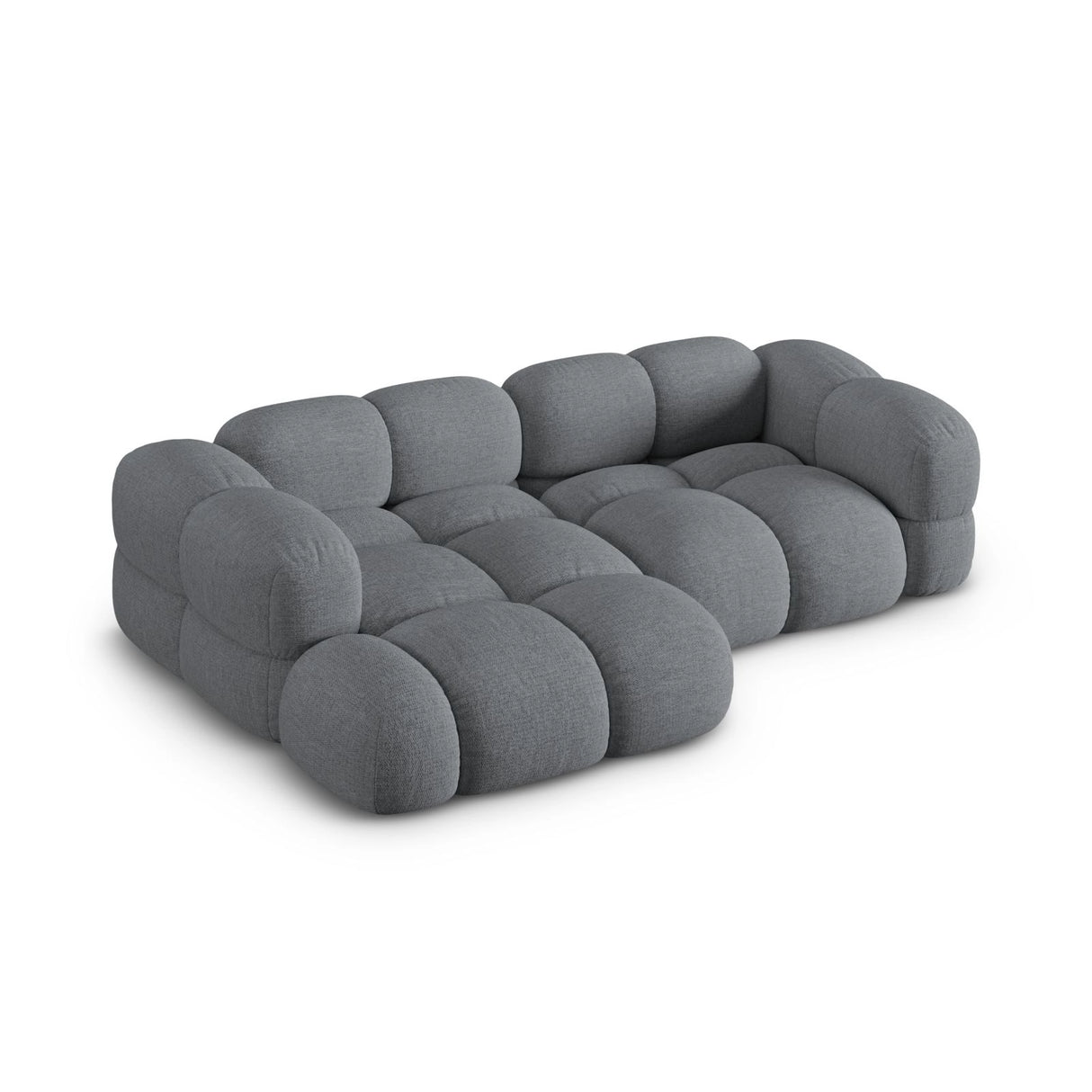 Loretto 3-Sitzer Ecksofa, Linke Seite, aus Strukturierter Stoff in Grau (Sorella 89), 250x147x68 cm von Cosmopolitan Design – Bild 5