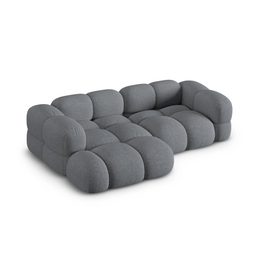 Loretto 3-Sitzer Ecksofa, Linke Seite, aus Strukturierter Stoff in Grau (Sorella 89), 250x147x68 cm von Cosmopolitan Design – Bild 5