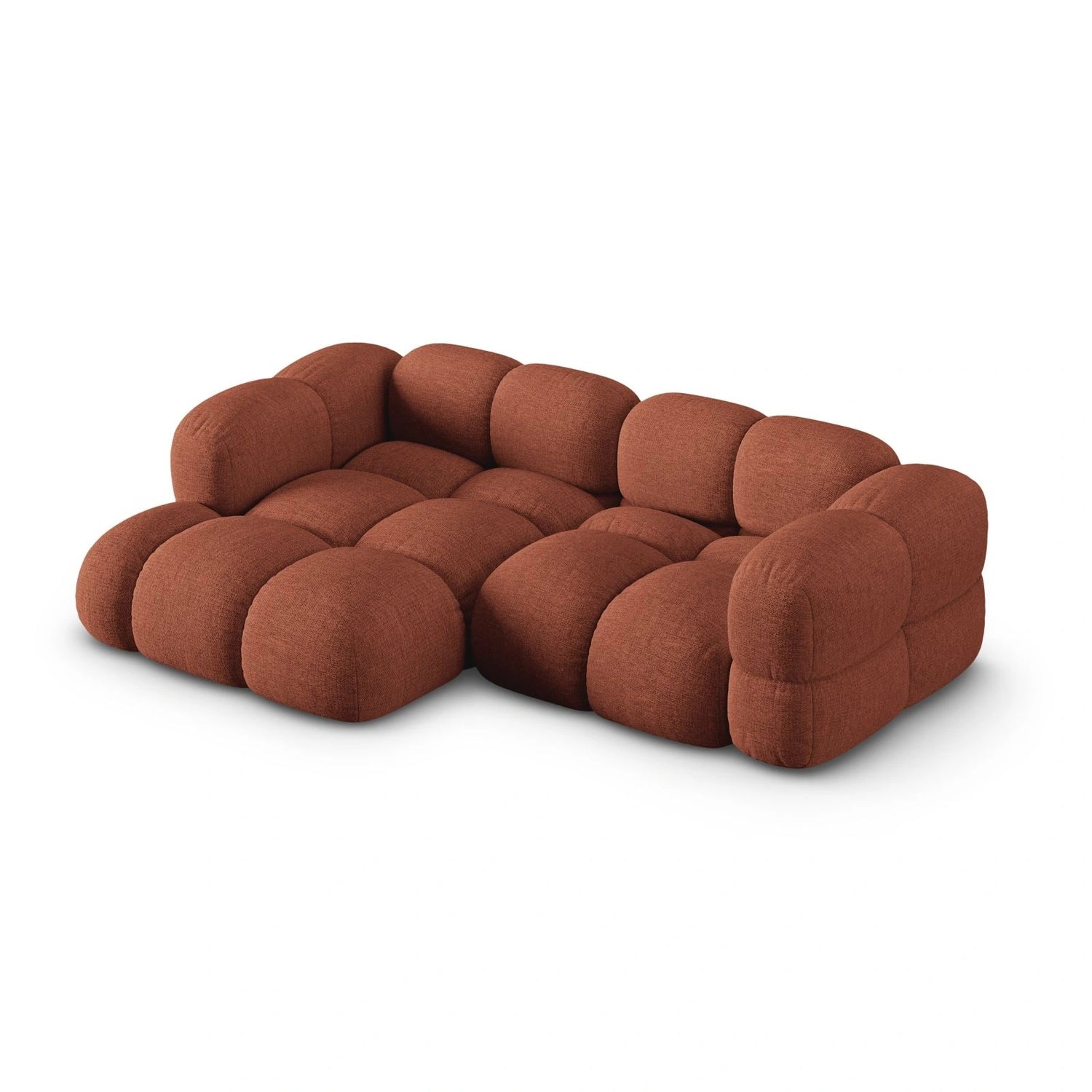 Loretto 3-Sitzer Ecksofa, Linke Seite, aus Strukturierter Stoff in Koralle (Sorella 58), 250x147x68 cm von Cosmopolitan Design – Bild 4