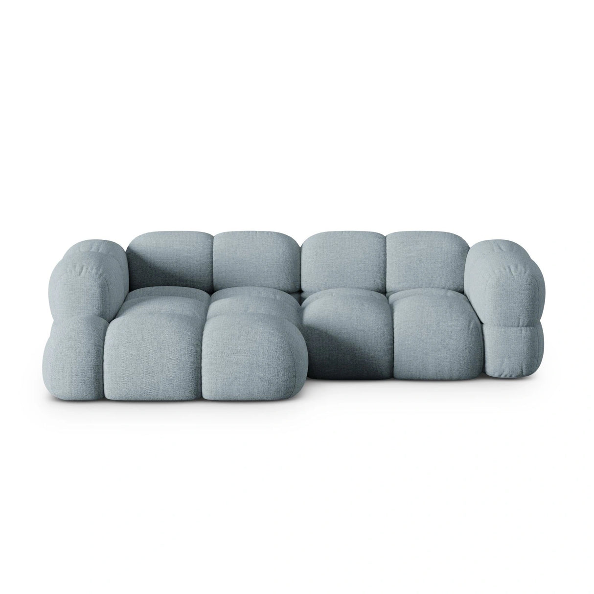 Loretto 3-Sitzer Ecksofa, Linke Seite, aus Strukturierter Stoff in Pastellblau (Sorella 70), 250x147x68 cm von Cosmopolitan Design – Bild 1