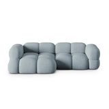 Loretto 3-Sitzer Ecksofa, Linke Seite, aus Strukturierter Stoff in Pastellblau (Sorella 70), 250x147x68 cm von Cosmopolitan Design – Bild 1