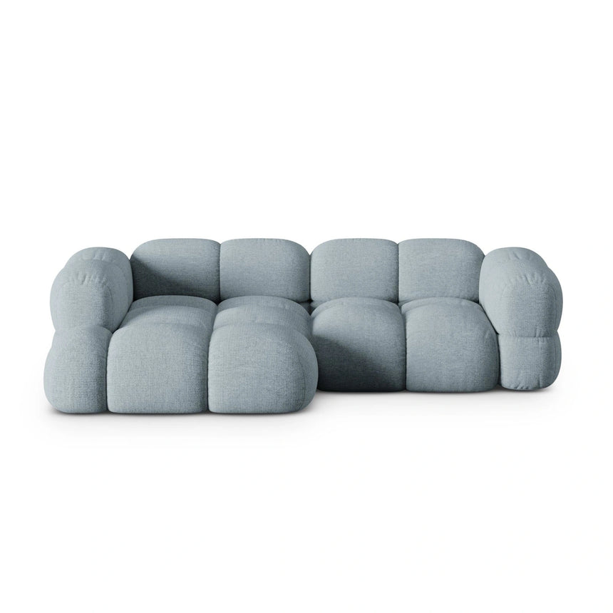 Loretto 3-Sitzer Ecksofa, Linke Seite, aus Strukturierter Stoff in Pastellblau (Sorella 70), 250x147x68 cm von Cosmopolitan Design – Bild 1