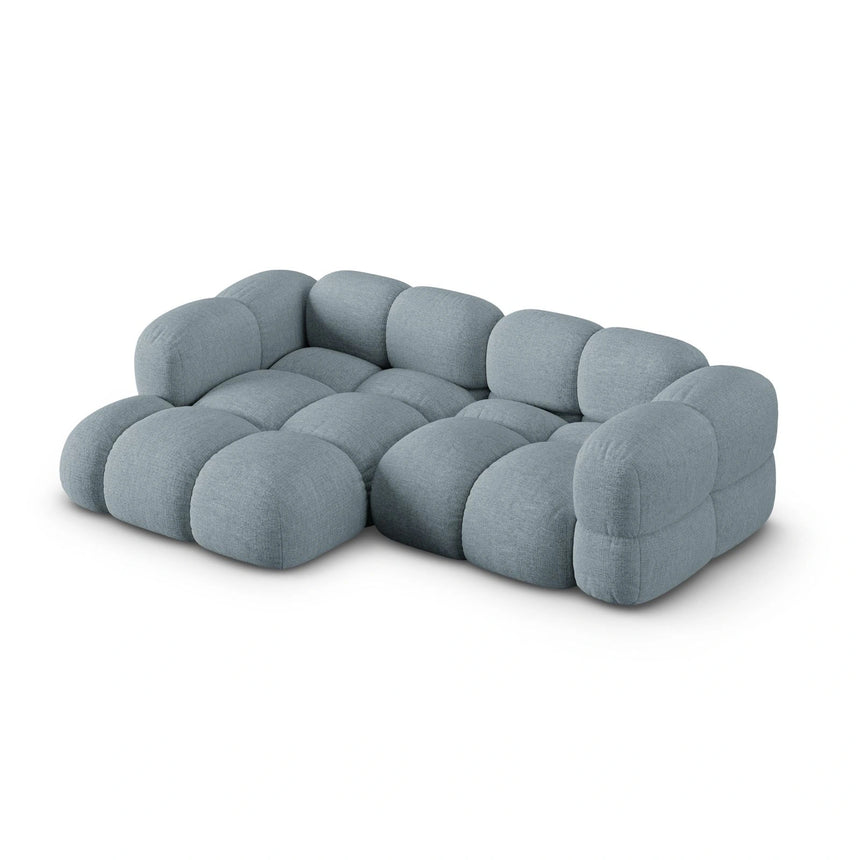 Loretto 3-Sitzer Ecksofa, Linke Seite, aus Strukturierter Stoff in Pastellblau (Sorella 70), 250x147x68 cm von Cosmopolitan Design – Bild 4
