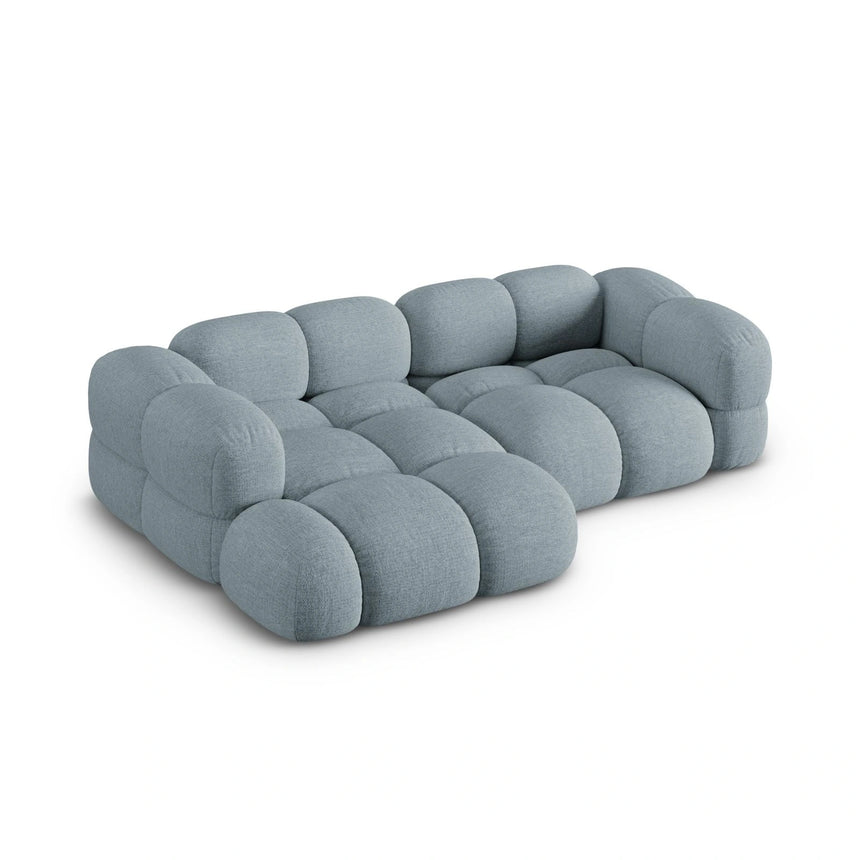 Loretto 3-Sitzer Ecksofa, Linke Seite, aus Strukturierter Stoff in Pastellblau (Sorella 70), 250x147x68 cm von Cosmopolitan Design – Bild 5