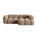 Loretto 3-Sitzer Ecksofa, Rechte Seite, aus Samt in Dunkelbeige (Vogue 3), 250x147x68 cm von Cosmopolitan Design – Bild 1