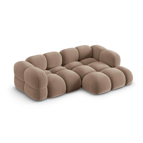 Loretto 3-Sitzer Ecksofa, Rechte Seite, aus Samt in Dunkelbeige (Vogue 3), 250x147x68 cm von Cosmopolitan Design – Bild 4