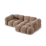 Loretto 3-Sitzer Ecksofa, Rechte Seite, aus Samt in Dunkelbeige (Vogue 3), 250x147x68 cm von Cosmopolitan Design – Bild 5