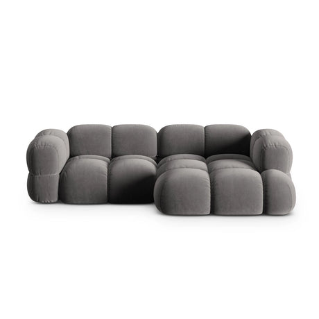 Loretto 3-Sitzer Ecksofa, Rechte Seite, aus Samt in Grau (Vogue 15), 250x147x68 cm von Cosmopolitan Design – Bild 1