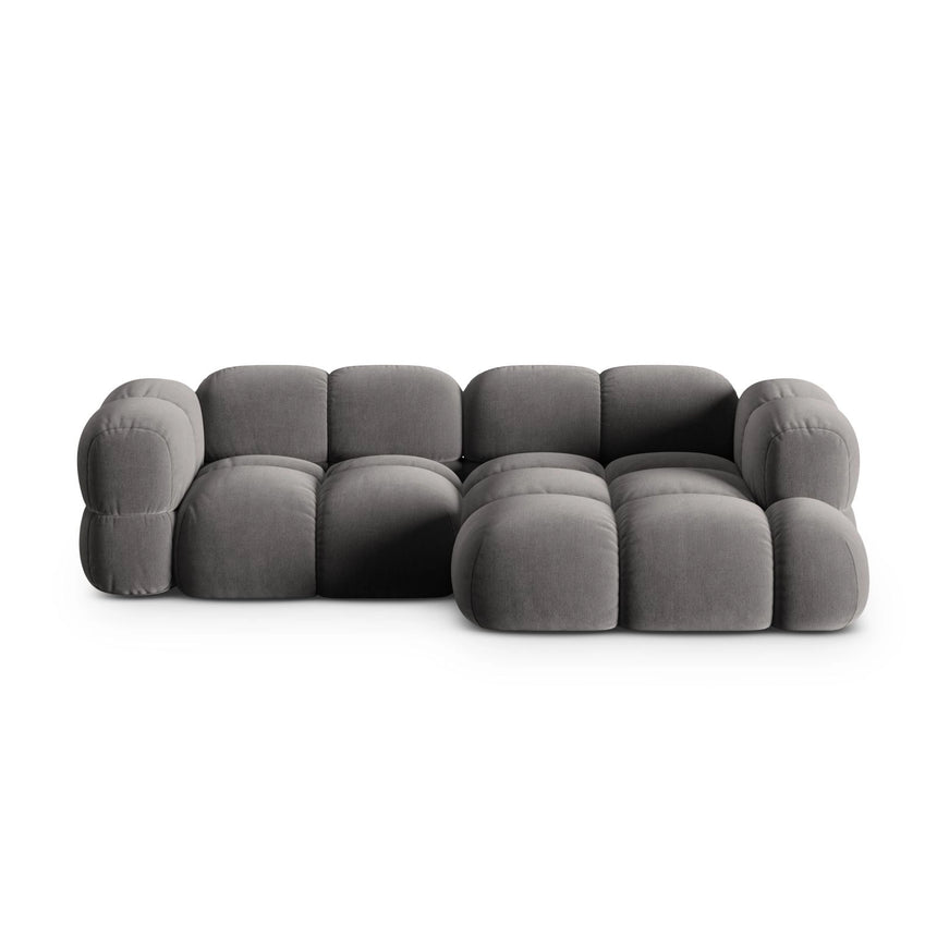 Loretto 3-Sitzer Ecksofa, Rechte Seite, aus Samt in Grau (Vogue 15), 250x147x68 cm von Cosmopolitan Design – Bild 1