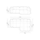 Loretto 3-Sitzer Ecksofa, Rechte Seite, aus Samt in Grau (Vogue 15), 250x147x68 cm von Cosmopolitan Design – Bild 3