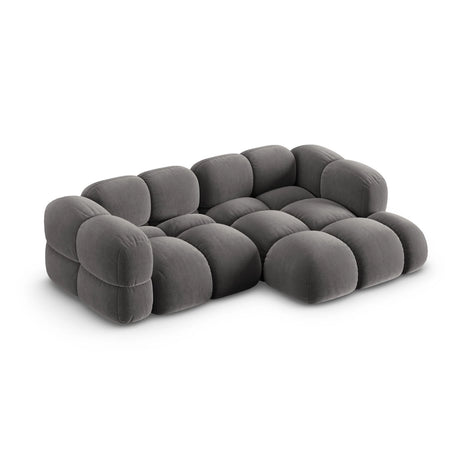 Loretto 3-Sitzer Ecksofa, Rechte Seite, aus Samt in Grau (Vogue 15), 250x147x68 cm von Cosmopolitan Design – Bild 4