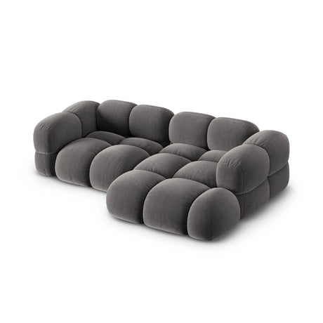 Loretto 3-Sitzer Ecksofa, Rechte Seite, aus Samt in Grau (Vogue 15), 250x147x68 cm von Cosmopolitan Design – Bild 5