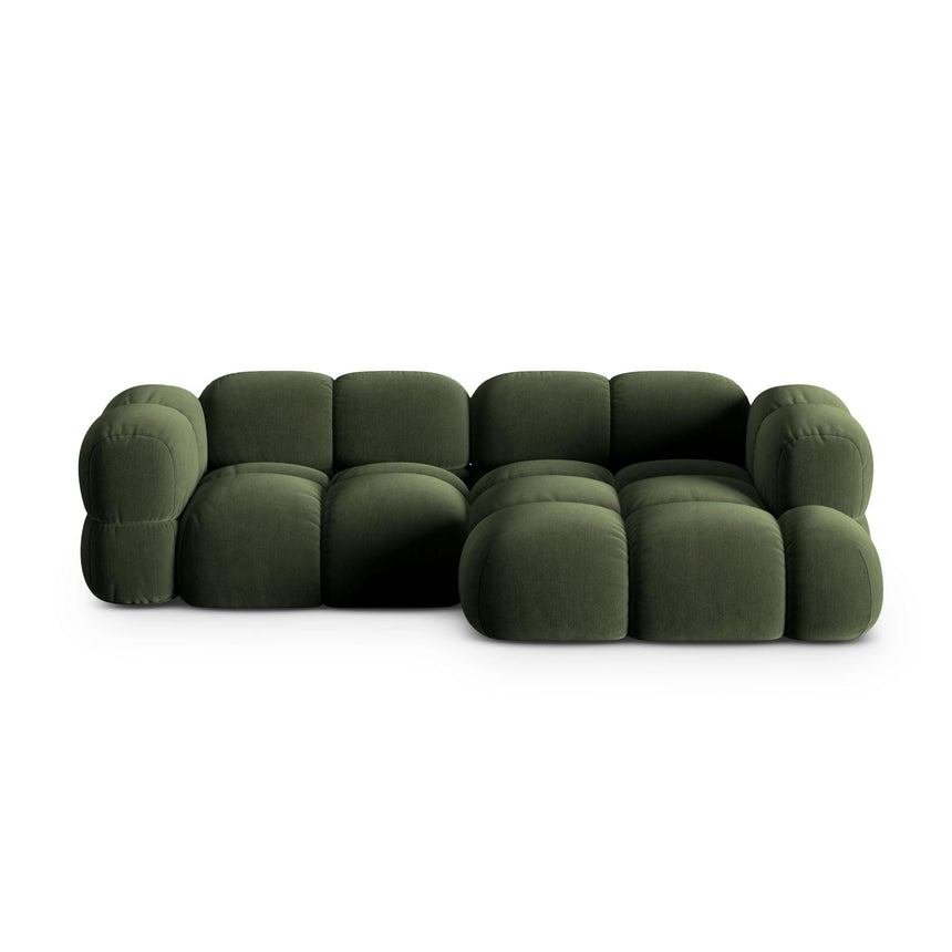 Loretto 3-Sitzer Ecksofa, Rechte Seite, aus Samt in Grün (Vogue 11), 250x147x68 cm von Cosmopolitan Design – Bild 1