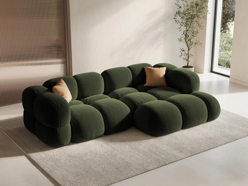Loretto 3-Sitzer Ecksofa, Rechte Seite, aus Samt in Grün (Vogue 11), 250x147x68 cm von Cosmopolitan Design – Bild 2