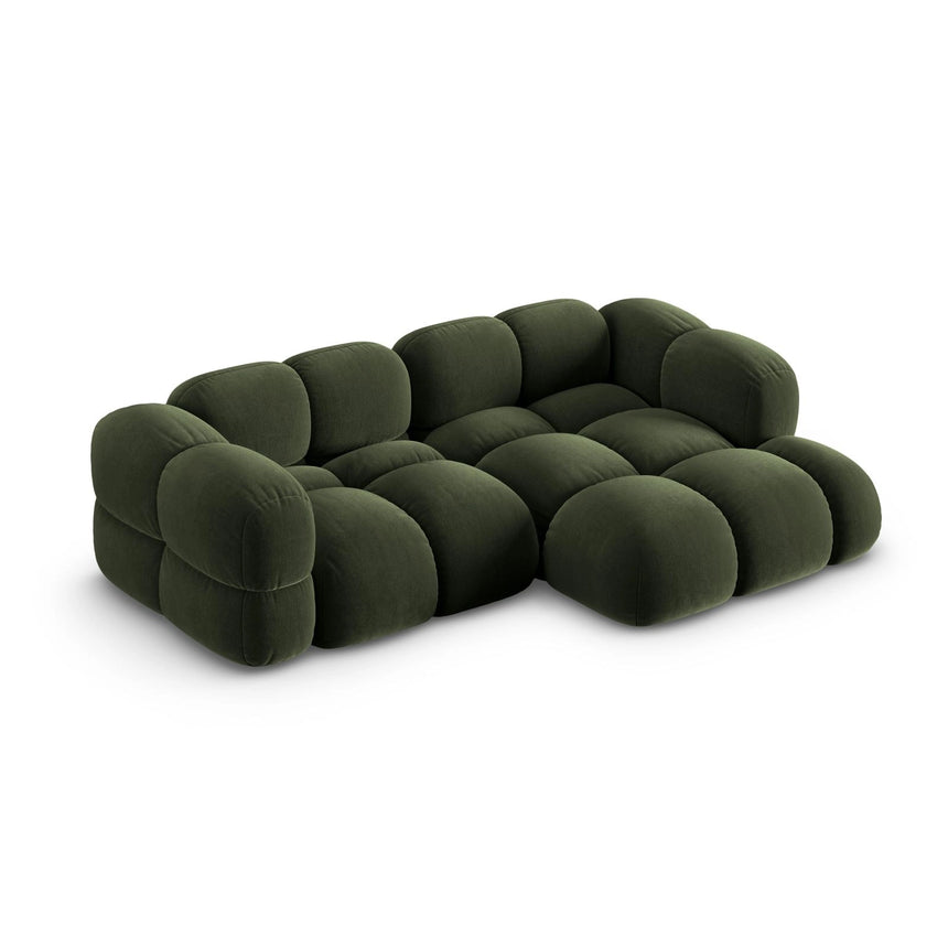 Loretto 3-Sitzer Ecksofa, Rechte Seite, aus Samt in Grün (Vogue 11), 250x147x68 cm von Cosmopolitan Design – Bild 4