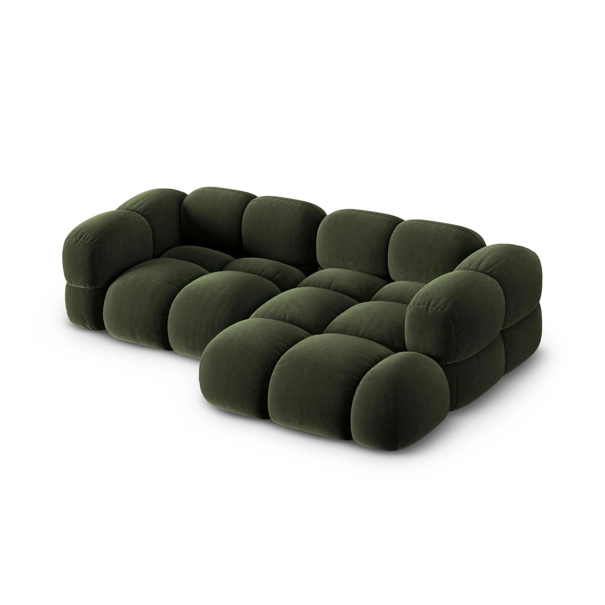 Loretto 3-Sitzer Ecksofa, Rechte Seite, aus Samt in Grün (Vogue 11), 250x147x68 cm von Cosmopolitan Design – Bild 5