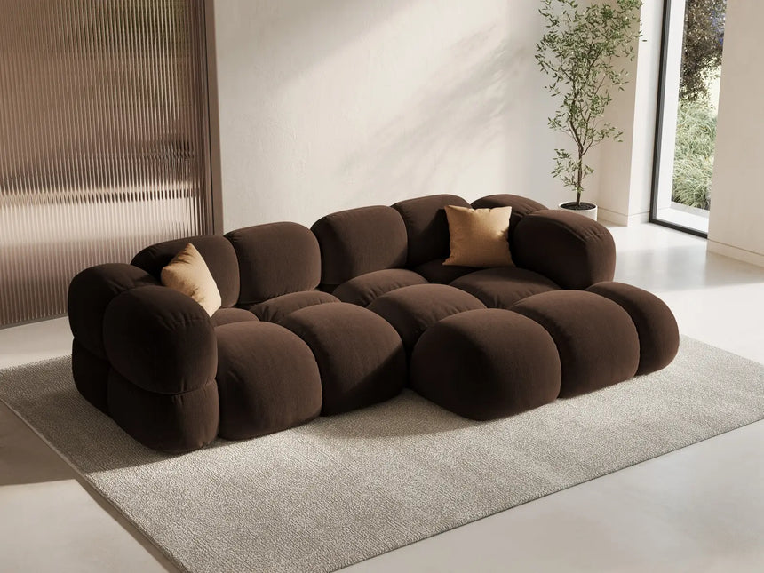 Loretto 3-Sitzer Ecksofa, Rechte Seite, aus Samt in Schokolade (Vogue 6), 250x147x68 cm von Cosmopolitan Design – Bild 2