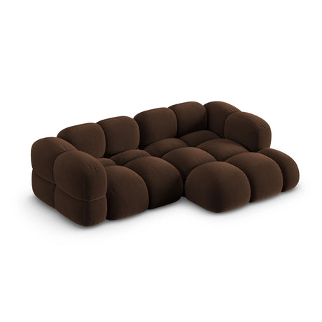 Loretto 3-Sitzer Ecksofa, Rechte Seite, aus Samt in Schokolade (Vogue 6), 250x147x68 cm von Cosmopolitan Design – Bild 4