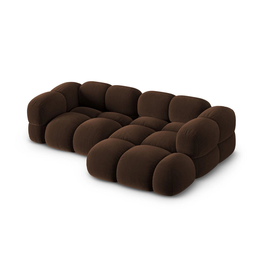 Loretto 3-Sitzer Ecksofa, Rechte Seite, aus Samt in Schokolade (Vogue 6), 250x147x68 cm von Cosmopolitan Design – Bild 5