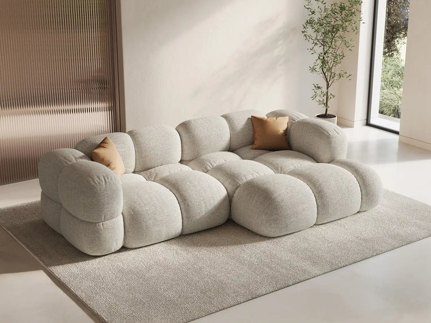 Loretto 3-Sitzer Ecksofa, Rechte Seite, aus Strukturierter Stoff in Beige (Sorella 03), 250x147x68 cm von Cosmopolitan Design – Bild 2