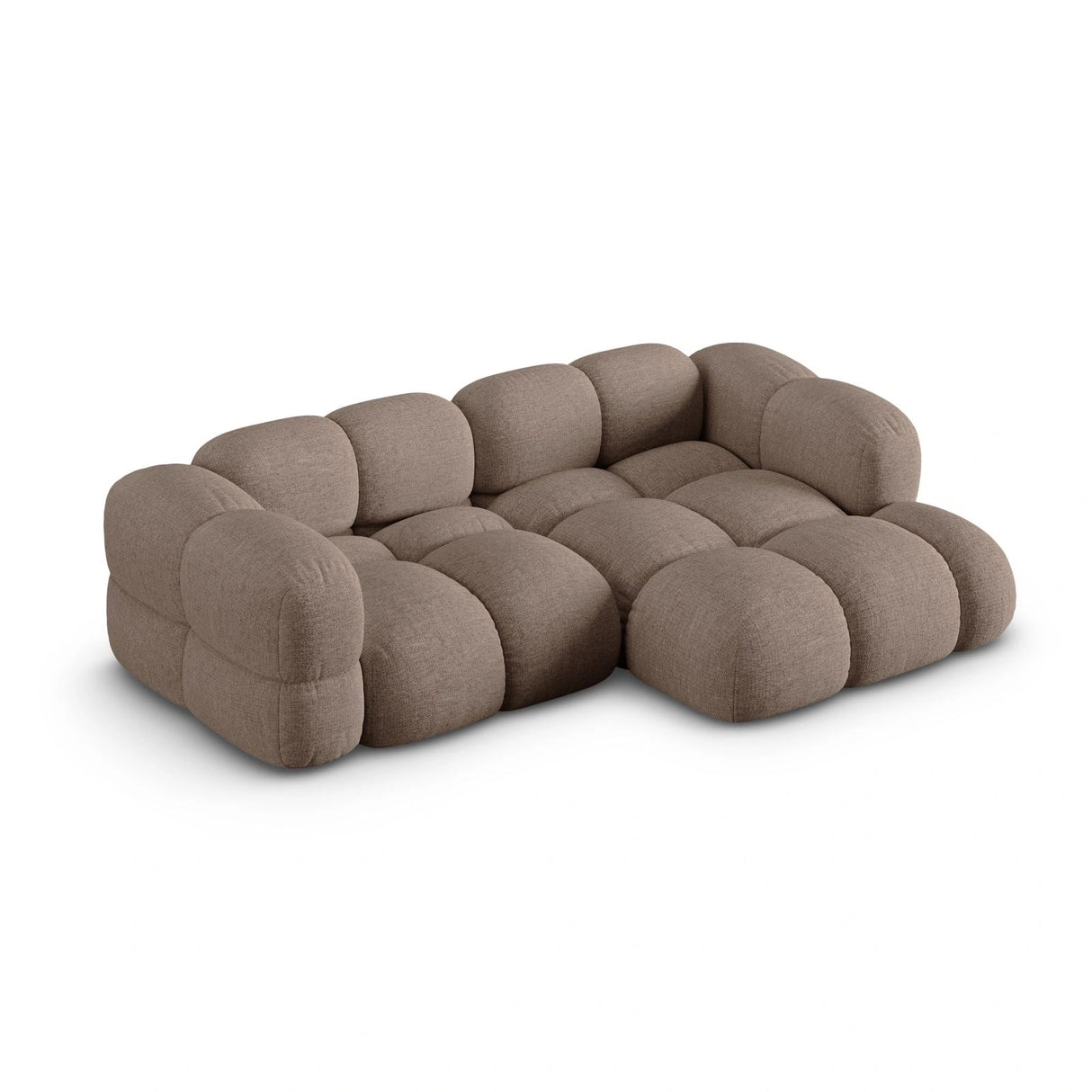 Loretto 3-Sitzer Ecksofa, Rechte Seite, aus Strukturierter Stoff in Cappuccino (Sorella 21), 250x147x68 cm von Cosmopolitan Design – Bild 4