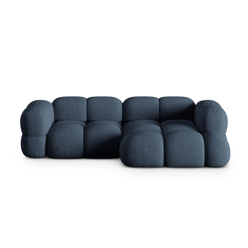 Loretto 3-Sitzer Ecksofa, Rechte Seite, aus Strukturierter Stoff in Dunkelblau (Sorella 77), 250x147x68 cm von Cosmopolitan Design – Bild 1