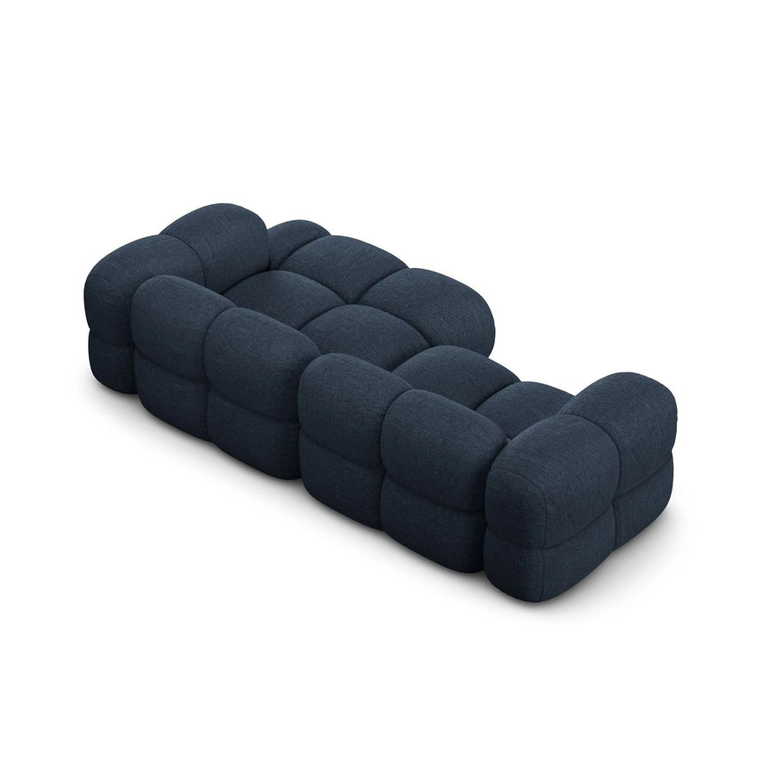 Loretto 3-Sitzer Ecksofa, Rechte Seite, aus Strukturierter Stoff in Dunkelblau (Sorella 77), 250x147x68 cm von Cosmopolitan Design – Bild 6