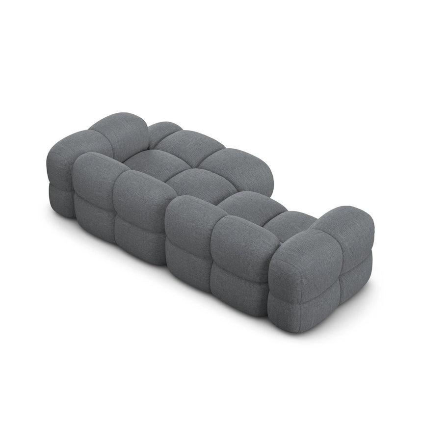 Loretto 3-Sitzer Ecksofa, Rechte Seite, aus Strukturierter Stoff in Grau (Sorella 89), 250x147x68 cm von Cosmopolitan Design – Bild 6